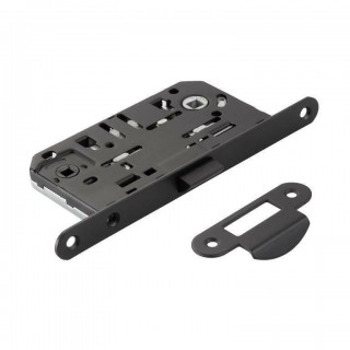 Защёлка врезная сантехническая с пластиковым язычком ADDEN BAU WC 414 BLACK (цвет ЧЕРНЫЙ МАТОВЫЙ)