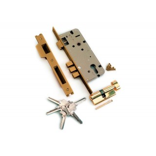 Замок врезной с защелкой (а=85мм, 3 прямоугольных ригеля, английский ключ) L01-45-70 TR B SILLUR Замок врезной с защелкой (а=85мм, 3 прямоугольных ригеля, английский ключ) L01-45-70 TR B SILLUR