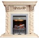 Каминокомплект Luxemburg (каменный) - Сланец/Cлоновая кость с патиной с очагом Danville Chrome FB2 Dimplex