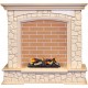 Каминокомплект Preston - Слоновая кость с патиной / Кирпич с очагом Cassette 400 LNH-INT (с дровами) Dimplex