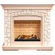 Каминокомплект Glasgow - Слоновая кость с патиной/Белый с очагом Cassette 600 LNH-INT (с дровами) Dimplex