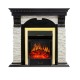 Каминокомплект Dublin - Венге / Сланец белый с очагом Majestic FX Brass Royal Flame