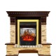 Каминокомплект Pierre Luxe угловой - Темный дуб / Сланец с очагом Majestic FX M Brass Royal Flame