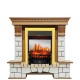 Каминокомплект Pierre Luxe - Дуб / Белый с очагом Fobos FX M Brass Royal Flame