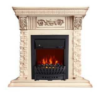 Каминокомплект Luxemburg (каменный) - Сланец/Cлоновая кость с патиной с очагом Aspen Black Royal Flame Каминокомплект Luxemburg (каменный) - Сланец/Cлоновая кость с патиной с очагом Aspen Black Royal Flame