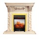 Каминокомплект Luxemburg (каменный) - Сланец/Cлоновая кость с патиной с очагом Fobos FX M Brass Royal Flame