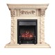 Каминокомплект Luxemburg (каменный) - Сланец/Cлоновая кость с патиной с очагом Fobos FX Black Royal Flame