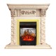 Каминокомплект Luxemburg (каменный) - Сланец/Cлоновая кость с патиной с очагом Majestic FX M Brass Royal Flame