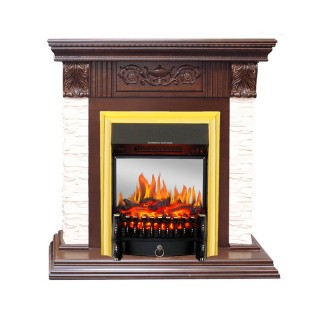 Каминокомплект Luxemburg (каменный) - Сланец/Темный дуб с очагом Fobos FX M Brass Royal Flame Каминокомплект Luxemburg (каменный) - Сланец/Темный дуб с очагом Fobos FX M Brass Royal Flame