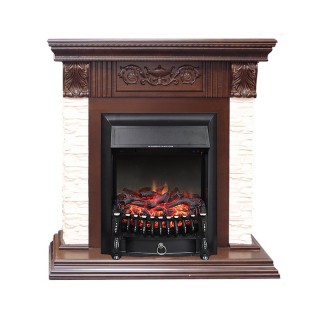 Каминокомплект Luxemburg (каменный) - Сланец/Темный дуб с очагом Fobos FX Black Royal Flame Каминокомплект Luxemburg (каменный) - Сланец/Темный дуб с очагом Fobos FX Black Royal Flame