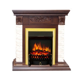 Каминокомплект Luxemburg (каменный) - Сланец/Темный дуб с очагом Fobos FX Brass Royal Flame Каминокомплект Luxemburg (каменный) - Сланец/Темный дуб с очагом Fobos FX Brass Royal Flame
