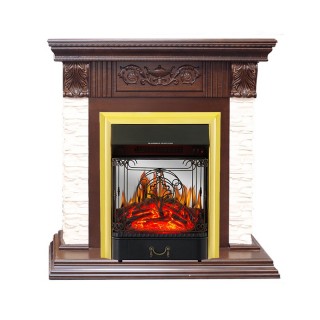 Каминокомплект Luxemburg (каменный) - Сланец/Темный дуб с очагом Majestic FX M Brass Royal Flame Каминокомплект Luxemburg (каменный) - Сланец/Темный дуб с очагом Majestic FX M Brass Royal Flame