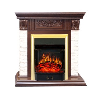 Каминокомплект Luxemburg (каменный) - Сланец/Темный дуб с очагом Majestic FX Brass Royal Flame Каминокомплект Luxemburg (каменный) - Сланец/Темный дуб с очагом Majestic FX Brass Royal Flame