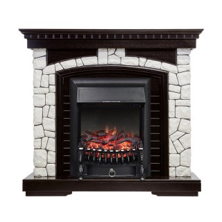 Каминокомплект Glasgow - Венге / Белый с очагом Fobos FX Black Royal Flame Каминокомплект Glasgow - Венге / Белый с очагом Fobos FX Black Royal Flame