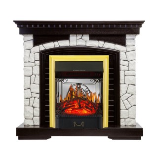 Каминокомплект Glasgow - Венге / Белый с очагом Majestic FX M Brass Royal Flame Каминокомплект Glasgow - Венге / Белый с очагом Majestic FX M Brass Royal Flame