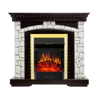 Каминокомплект Glasgow - Венге / Белый с очагом Majestic FX Brass Royal Flame Каминокомплект Glasgow - Венге / Белый с очагом Majestic FX Brass Royal Flame