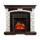 Каминокомплект Glasgow - Темный дуб / Белый с очагом Majestic FX Black Royal Flame