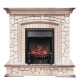 Каминокомплект Preston - Белый/Слоновая кость с патиной с очагом Fobos FX Black Royal Flame