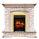 Каминокомплект Preston - Белый/Слоновая кость с патиной с очагом Fobos FX Brass Royal Flame