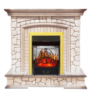Каминокомплект Preston - Белый/Слоновая кость с патиной с очагом Majestic FX M Brass Royal Flame Каминокомплект Preston - Белый/Слоновая кость с патиной с очагом Majestic FX M Brass Royal Flame
