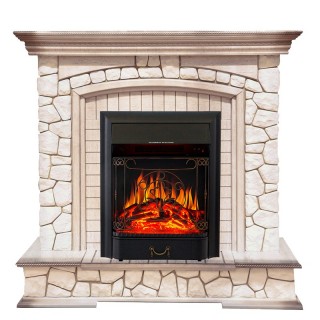 Каминокомплект Preston - Белый/Слоновая кость с патиной с очагом Majestic FX Black Royal Flame Каминокомплект Preston - Белый/Слоновая кость с патиной с очагом Majestic FX Black Royal Flame