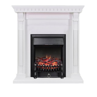 Каминокомплект Orlean - Белый с очагом Fobos FX Black Royal Flame Каминокомплект Orlean - Белый с очагом Fobos FX Black Royal Flame
