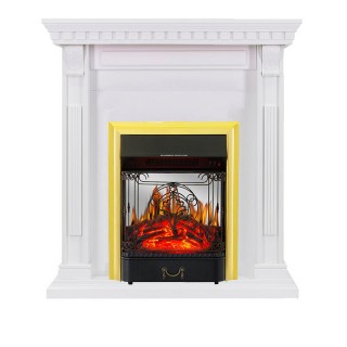 Каминокомплект Orlean - Белый с очагом Majestic FX M Brass Royal Flame Каминокомплект Orlean - Белый с очагом Majestic FX M Brass Royal Flame