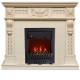 Каминокомплект Corsica - Слоновая кость с патиной (Ширина 1100) с очагом Aspen Black Royal Flame