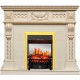Каминокомплект Corsica - Слоновая кость с патиной (Ширина 1100) с очагом Fobos FX M Brass Royal Flame