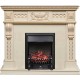 Каминокомплект Corsica - Слоновая кость с патиной (Ширина 1100) с очагом Fobos FX Black Royal Flame