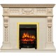 Каминокомплект Corsica - Слоновая кость с патиной (Ширина 1100) с очагом Fobos FX Brass Royal Flame