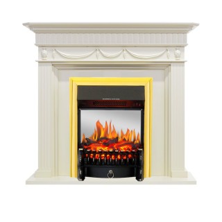 Каминокомплект Corfu - Слоновая кость с очагом Fobos FX M Brass Royal Flame Каминокомплект Corfu - Слоновая кость с очагом Fobos FX M Brass Royal Flame