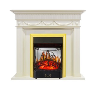 Каминокомплект Corfu - Слоновая кость с очагом Majestic FX M Brass Royal Flame Каминокомплект Corfu - Слоновая кость с очагом Majestic FX M Brass Royal Flame