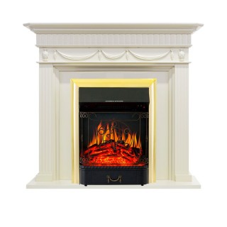 Каминокомплект Corfu - Слоновая кость с очагом Majestic FX Brass Royal Flame Каминокомплект Corfu - Слоновая кость с очагом Majestic FX Brass Royal Flame