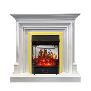 Каминокомплект Bradford - Белый с очагом Majestic FX M Brass Royal Flame Каминокомплект Bradford - Белый с очагом Majestic FX M Brass Royal Flame