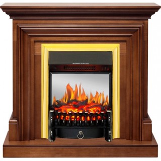 Каминокомплект Bradford - Орех с очагом Fobos FX M Brass Royal Flame Каминокомплект Bradford - Орех с очагом Fobos FX M Brass Royal Flame