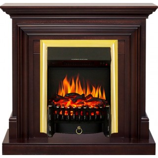 Каминокомплект Bradford - Темный дуб с очагом Fobos FX Brass Royal Flame Каминокомплект Bradford - Темный дуб с очагом Fobos FX Brass Royal Flame