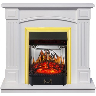 Каминокомплект Boston - Белый (Высота 925см) с очагом Majestic FX M Brass Royal Flame Каминокомплект Boston - Белый (Высота 925см) с очагом Majestic FX M Brass Royal Flame