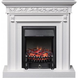 Каминокомплект Valletta - Белый (Ширина 1040 мм) с очагом Fobos FX Black Royal Flame Каминокомплект Valletta - Белый (Ширина 1040 мм) с очагом Fobos FX Black Royal Flame