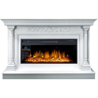 Каминокомплект Sicilia - Белый (Ширина 1530мм) с очагом Vision 42 LOG LED Royal Flame Каминокомплект Sicilia - Белый (Ширина 1530мм) с очагом Vision 42 LOG LED Royal Flame
