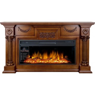 Каминокомплект London - Орех с очагом Vision 42 LOG LED Royal Flame Каминокомплект London - Орех с очагом Vision 42 LOG LED Royal Flame