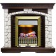 Каминокомплект Glasgow - Темный дуб / Белый с очагом Danville Antique Brass FB2 Dimplex