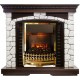 Каминокомплект Glasgow - Темный дуб / Белый с очагом Atherton Dimplex