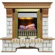 Каминокомплект Pierre Luxe - Дуб / Белый (Высота 1020мм) с очагом Danville Antique Brass FB2 Dimplex