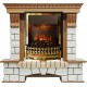 Каминокомплект Pierre Luxe - Дуб / Белый (Высота 1020мм) с очагом Atherton Dimplex