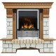 Каминокомплект Pierre Luxe - Дуб / Белый (Высота 1020мм) с очагом Flagstaff Dimplex