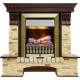 Каминокомплект Pierre Luxe - Темный дуб / Сланец (Высота 1005мм) с очагом Danville Antique Brass FB2 Dimplex