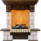 Каминокомплект Pierre Luxe угловой - Темный дуб / Шампань (Высота 975мм) с очагом Cassette 400 LNH-INT (с дровами) Dimplex