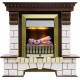 Каминокомплект Pierre Luxe угловой - Темный дуб / Белый (Высота 1020мм) с очагом Danville Antique Brass FB2 Dimplex