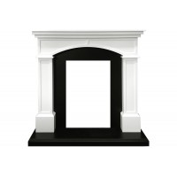 Каминокомплект Langford - Белый с черным с очагом Fobos FX Black Royal Flame Каминокомплект Langford - Белый с черным с очагом Fobos FX Black Royal Flame